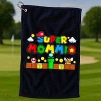 Funny Super Mommio Mothers Video Game Lovers Golf Towel thumb 1