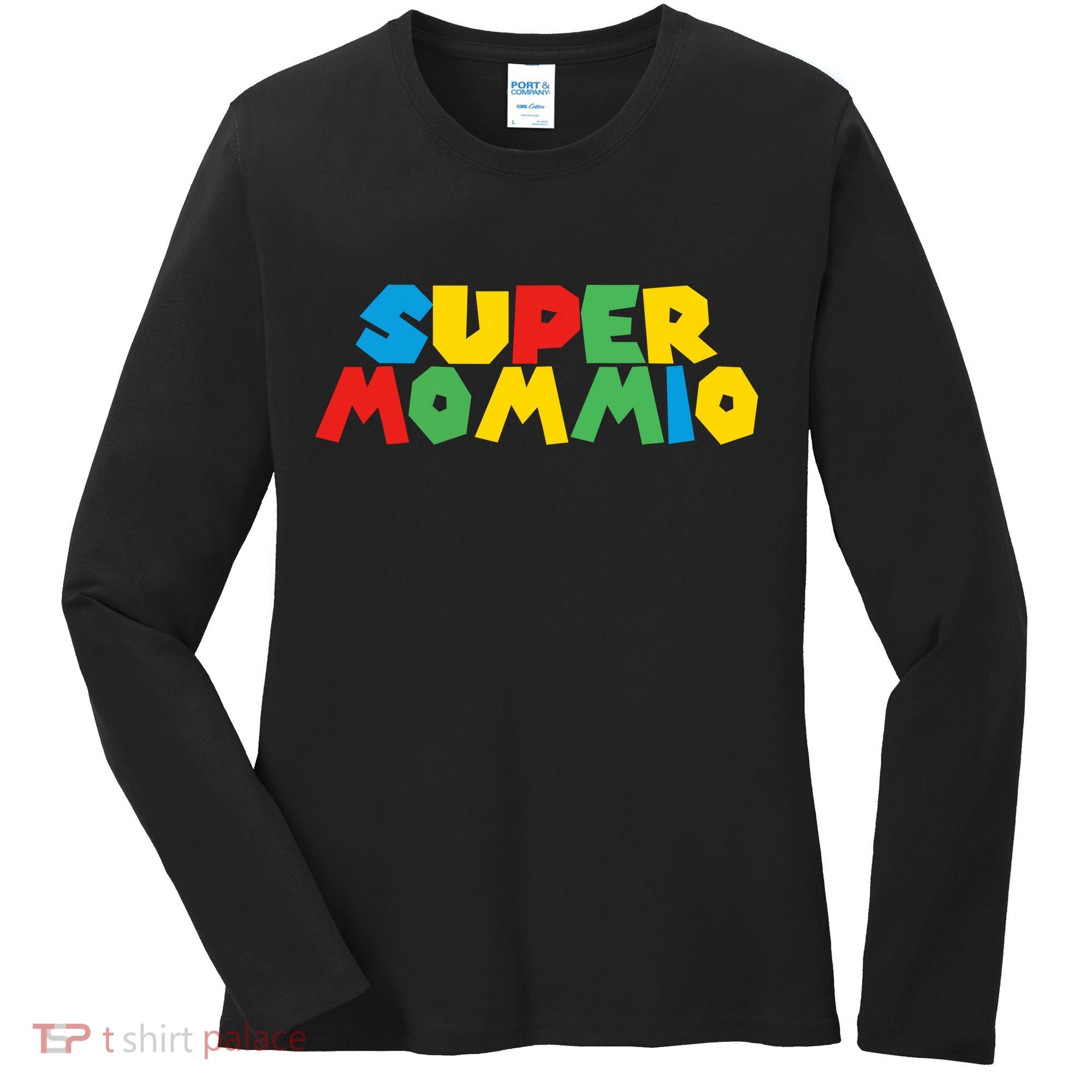 Funny Super Mommio Video Game Lover Mothers Day Women's Long Sleeve Shirt