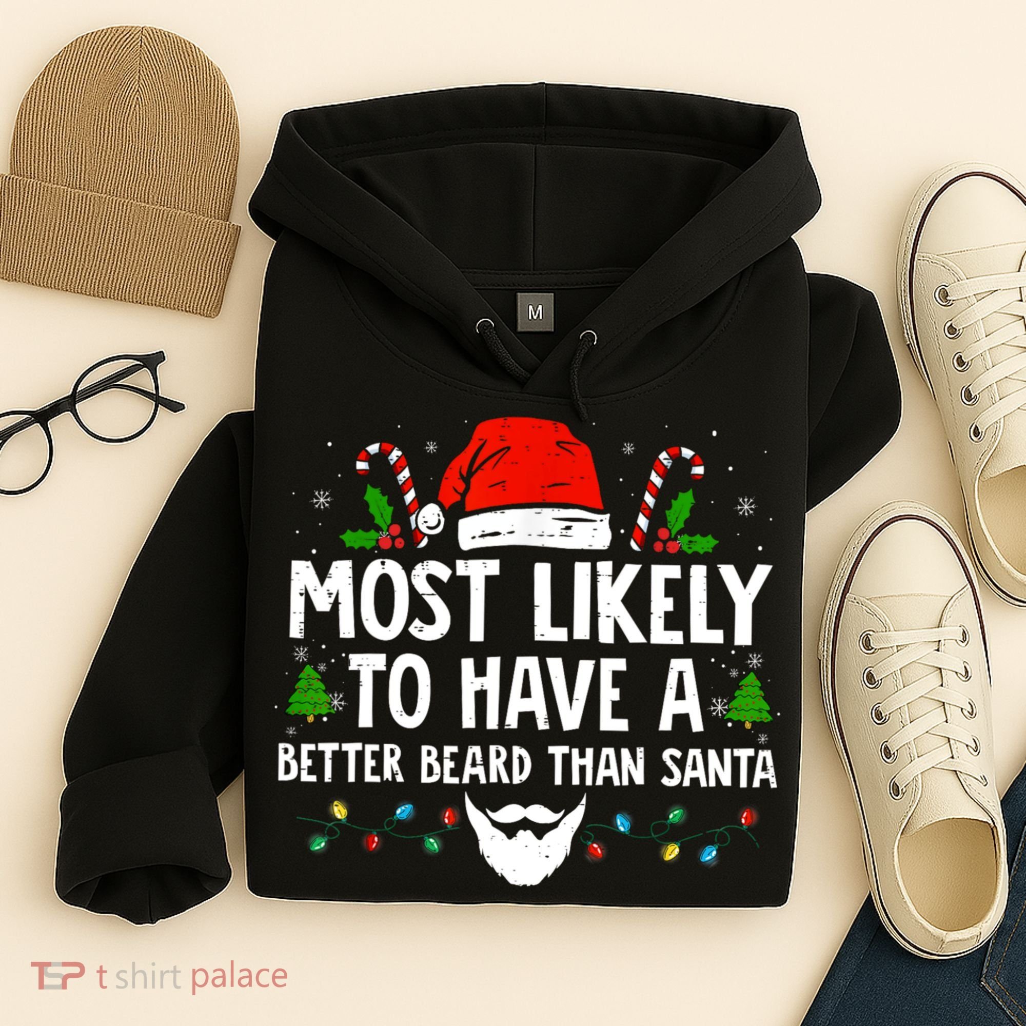 Funny Santa Most Likely To Have A Better Beard Than Santa Hoodie