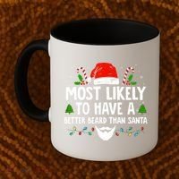 Funny Santa Most Likely To Have A Better Beard Than Santa Coffee Mug thumb 2