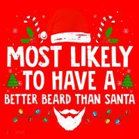 Funny Santa Most Likely To Have A Better Beard Than Santa Santa Hat thumb 1