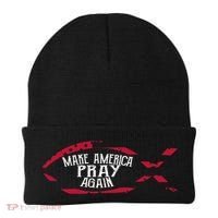 Fish Symbol Meaningful Gift Christian Gift Make America Pray Again Gift Beanie thumb 0