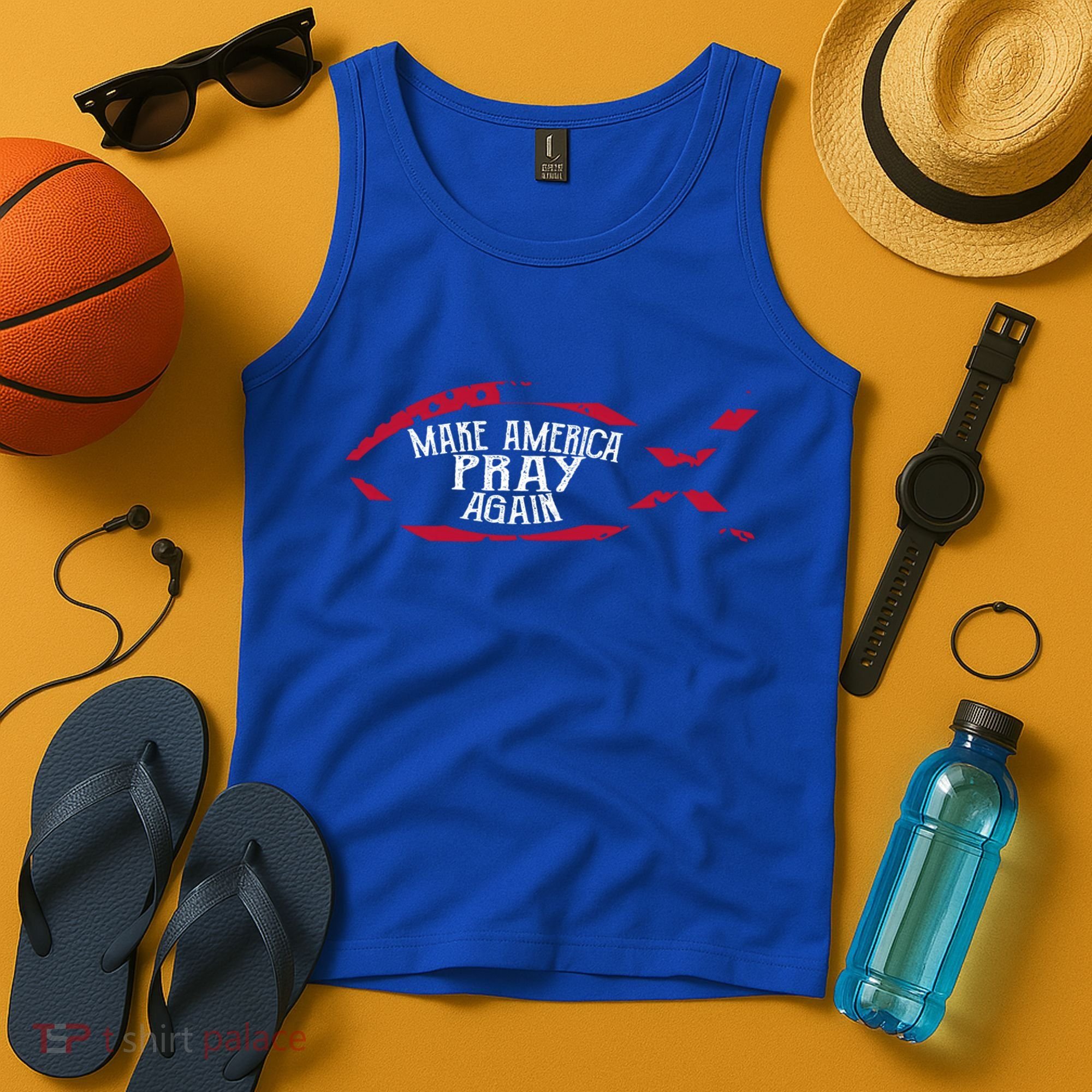 Fish Symbol Meaningful Gift Christian Gift Make America Pray Again Gift Tank Top