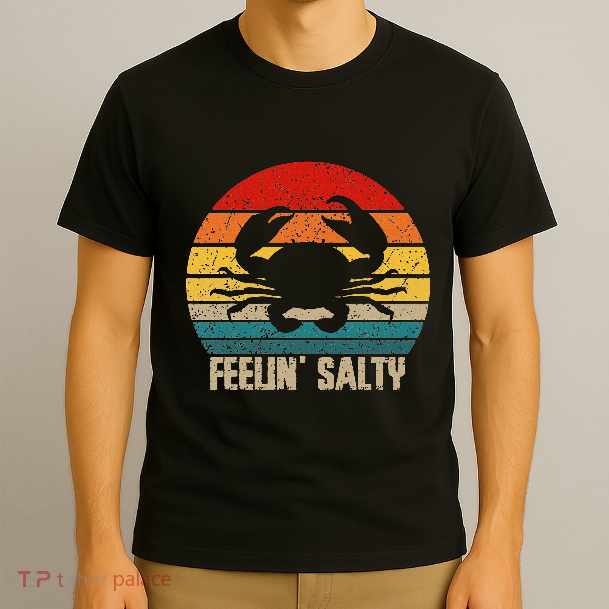 Feelin Salty Maryland Crab Sunset Graphic T-Shirt