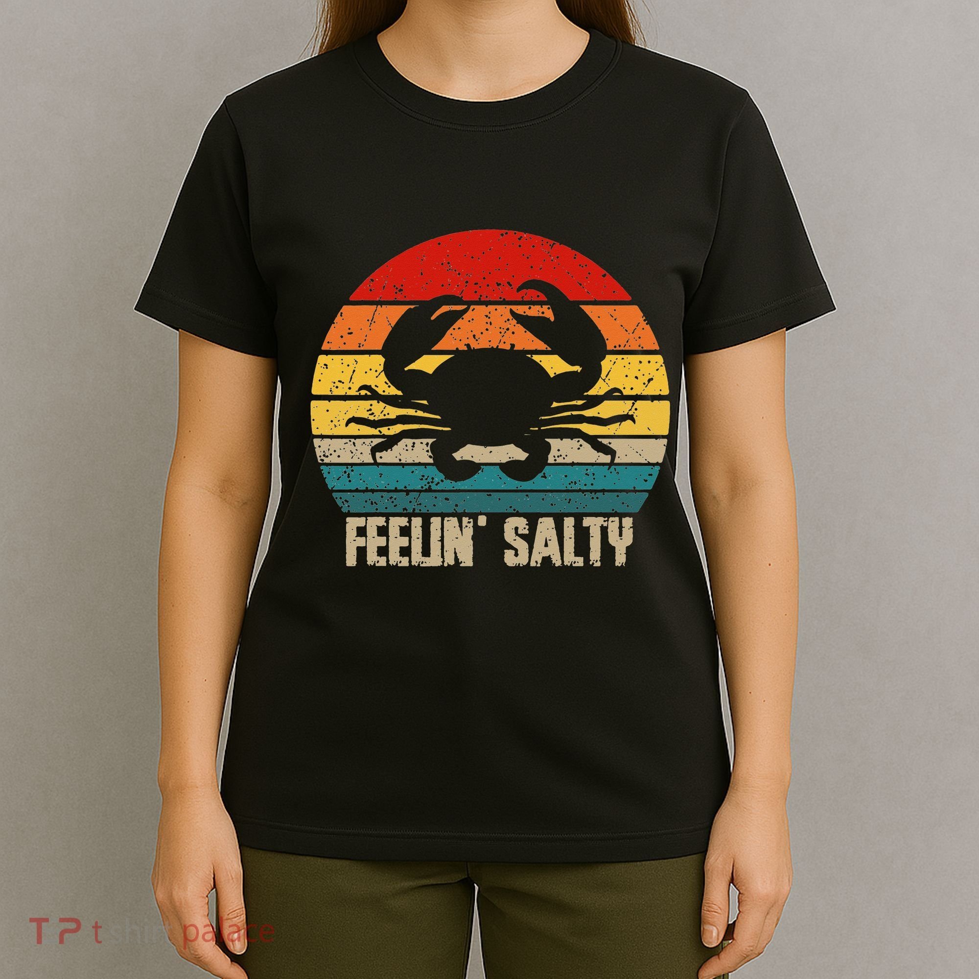 Feelin Salty Maryland Crab Sunset Graphic T-Shirt