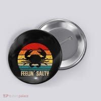Feelin Salty Maryland Crab Sunset Graphic Button thumb 0