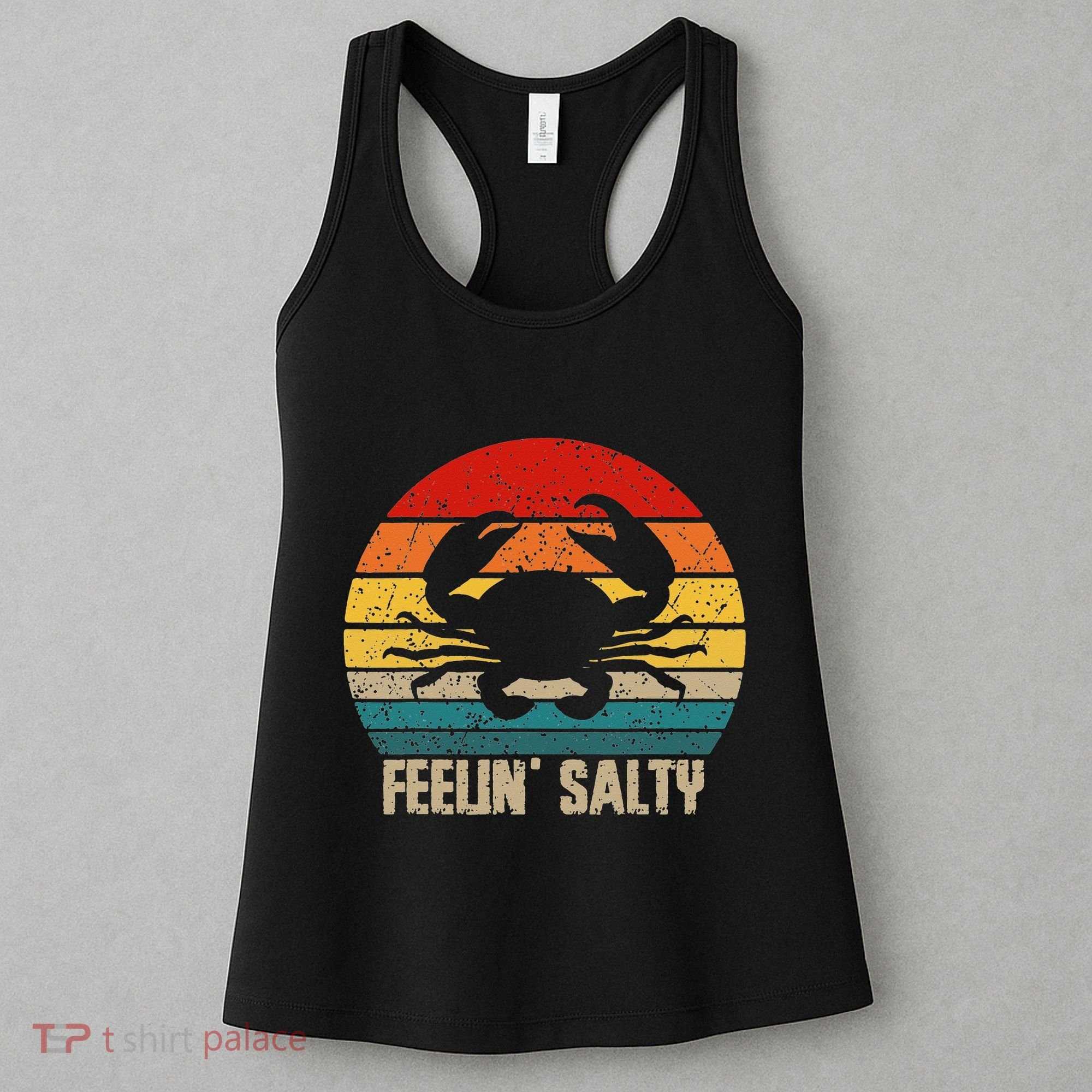 Feelin Salty Maryland Crab Sunset Graphic Women's Tank Top