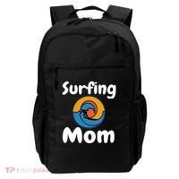 Funny Surfing Mom Surfer Mother Retro Sunrise Sunset Surf Funny Gift Backpack thumb 0