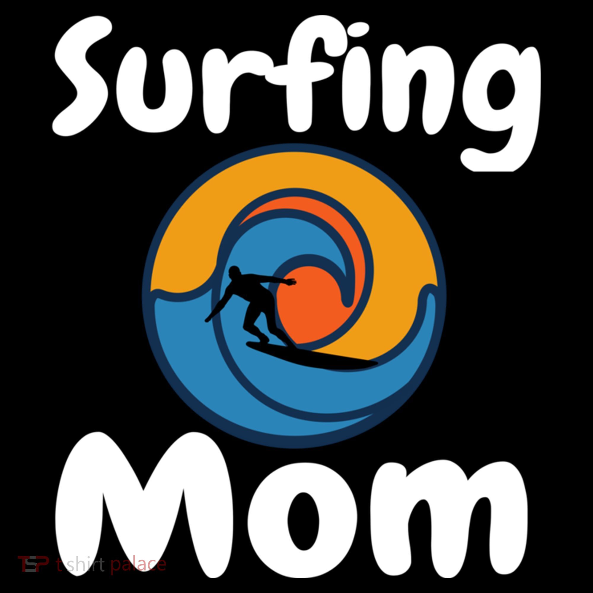 Funny Surfing Mom Surfer Mother Retro Sunrise Sunset Surf Funny Gift Coffee Mug