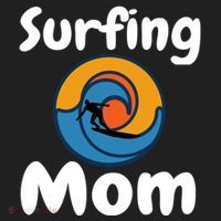 Funny Surfing Mom Surfer Mother Retro Sunrise Sunset Surf Funny Gift Beanie thumb 2
