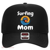 Funny Surfing Mom Surfer Mother Retro Sunrise Sunset Surf Funny Gift Hat thumb 0