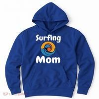 Funny Surfing Mom Surfer Mother Retro Sunrise Sunset Surf Funny Gift Hoodie thumb 0