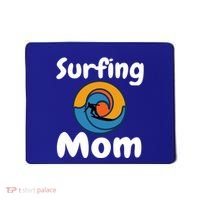 Funny Surfing Mom Surfer Mother Retro Sunrise Sunset Surf Funny Gift Mousepad thumb 0