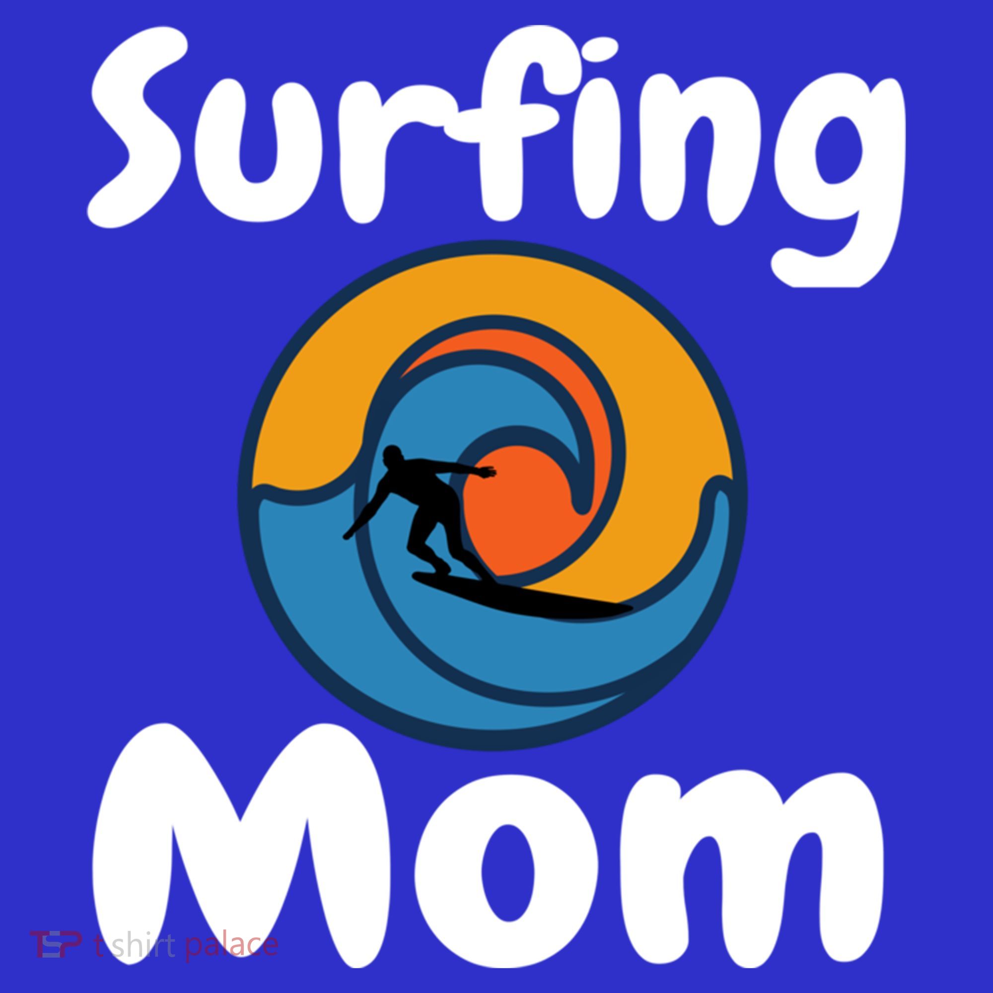 Funny Surfing Mom Surfer Mother Retro Sunrise Sunset Surf Funny Gift Mousepad