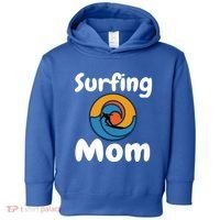 Funny Surfing Mom Surfer Mother Retro Sunrise Sunset Surf Funny Gift Toddler Hoodie thumb 0