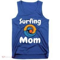 Funny Surfing Mom Surfer Mother Retro Sunrise Sunset Surf Funny Gift Tank Top thumb 0