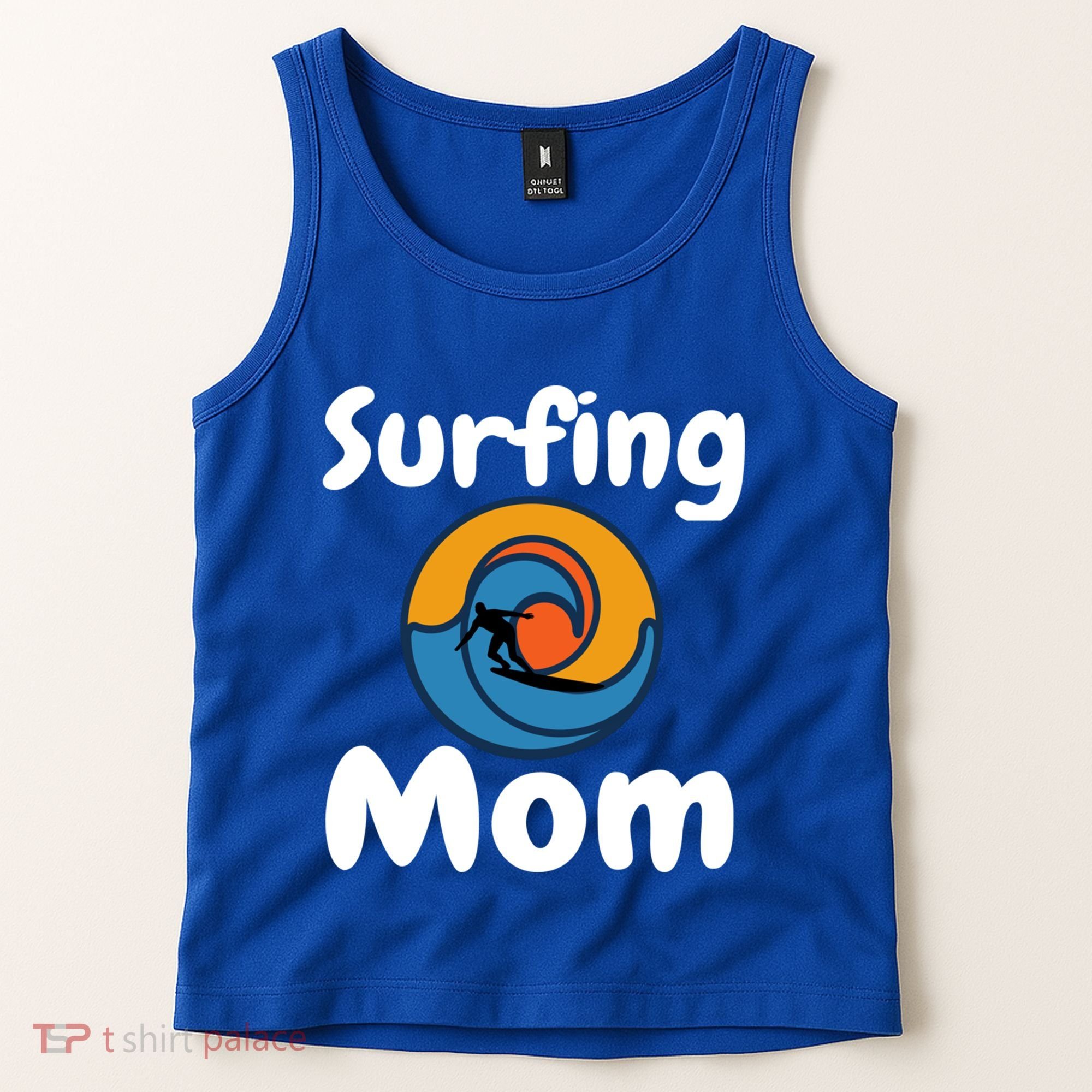 Funny Surfing Mom Surfer Mother Retro Sunrise Sunset Surf Funny Gift Tank Top