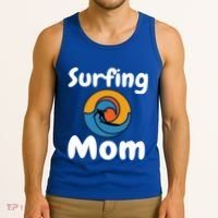 Funny Surfing Mom Surfer Mother Retro Sunrise Sunset Surf Funny Gift Tank Top thumb 3