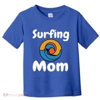 Funny Surfing Mom Surfer Mother Retro Sunrise Sunset Surf Funny Gift Toddler T-Shirt thumb 0