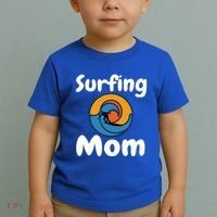 Funny Surfing Mom Surfer Mother Retro Sunrise Sunset Surf Funny Gift Toddler T-Shirt thumb 2