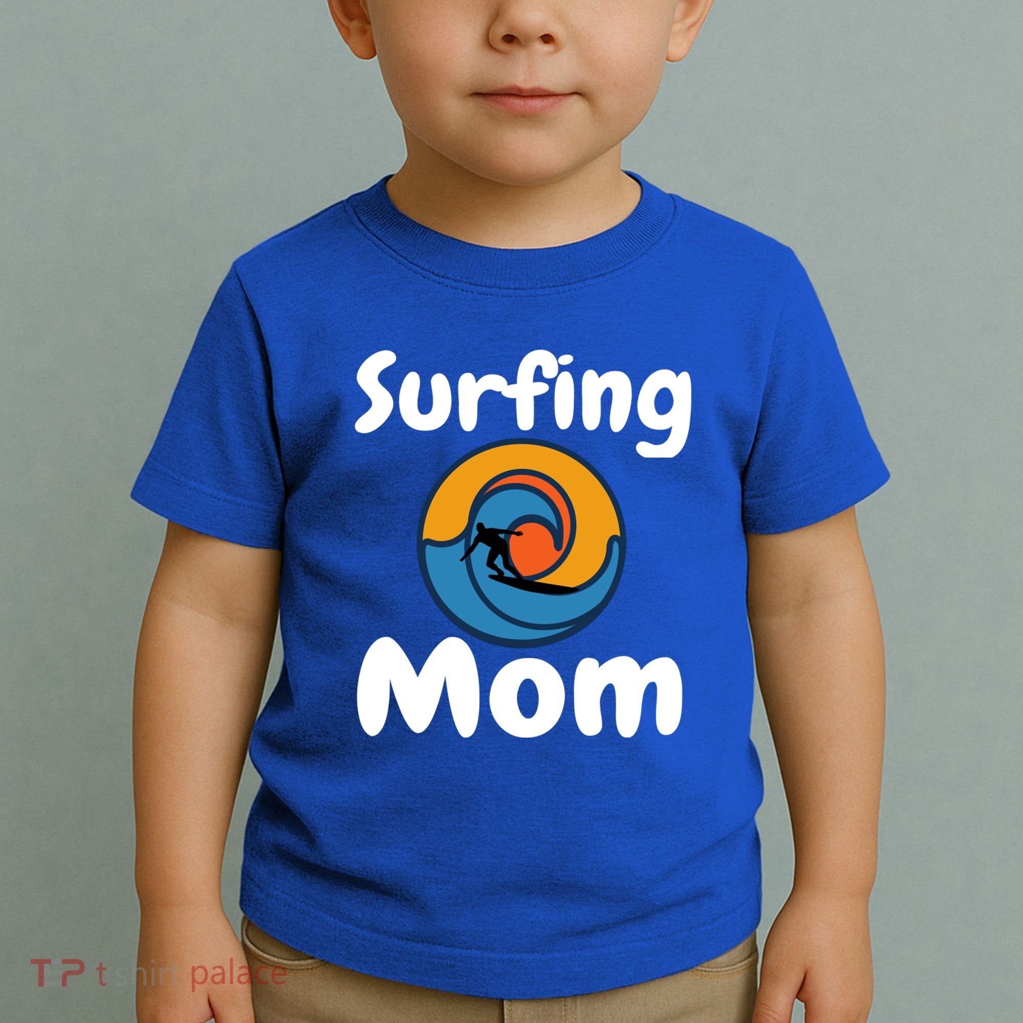 Funny Surfing Mom Surfer Mother Retro Sunrise Sunset Surf Funny Gift Toddler T-Shirt