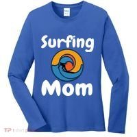 Funny Surfing Mom Surfer Mother Retro Sunrise Sunset Surf Funny Gift Women's Long Sleeve Shirt thumb 0