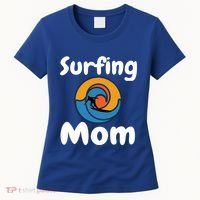 Funny Surfing Mom Surfer Mother Retro Sunrise Sunset Surf Funny Gift Women's T-Shirt thumb 0