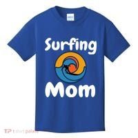 Funny Surfing Mom Surfer Mother Retro Sunrise Sunset Surf Funny Gift Kids T-Shirt thumb 0