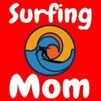 Funny Surfing Mom Surfer Mother Retro Sunrise Sunset Surf Funny Gift Santa Hat thumb 1