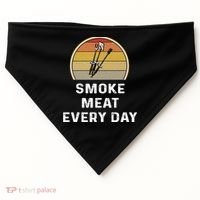 Funny Smoke Meat Every Day Brisket Smoking Grilling Meaningful Gift Great Gift USA-Made Doggie Bandana thumb 0