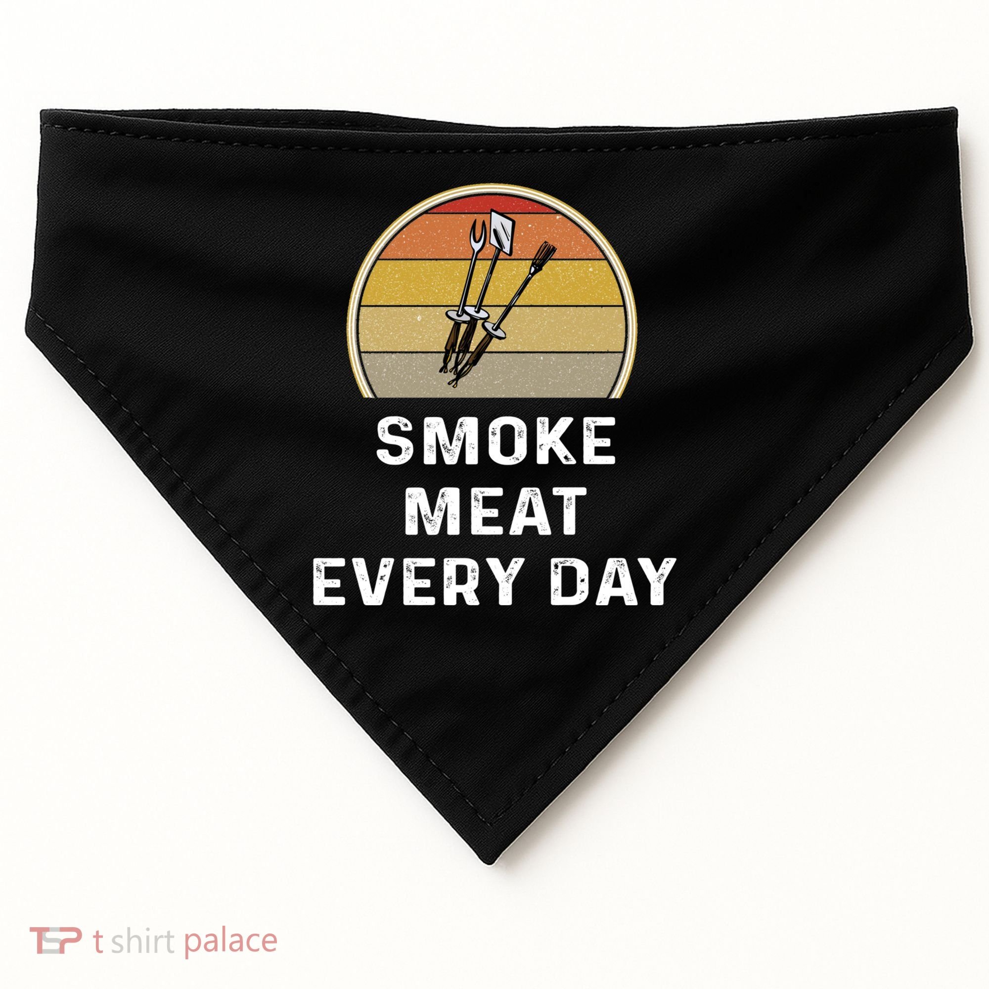 Funny Smoke Meat Every Day Brisket Smoking Grilling Meaningful Gift Great Gift USA-Made Doggie Bandana