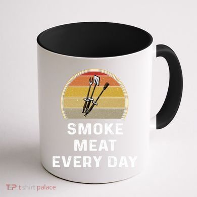 Funny Smoke Meat Every Day Brisket Smoking Grilling Meaningful Gift Great Gift Coffee Mug back