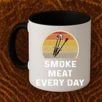 Funny Smoke Meat Every Day Brisket Smoking Grilling Meaningful Gift Great Gift Coffee Mug thumb 2