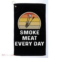 Funny Smoke Meat Every Day Brisket Smoking Grilling Meaningful Gift Great Gift Golf Towel thumb 0