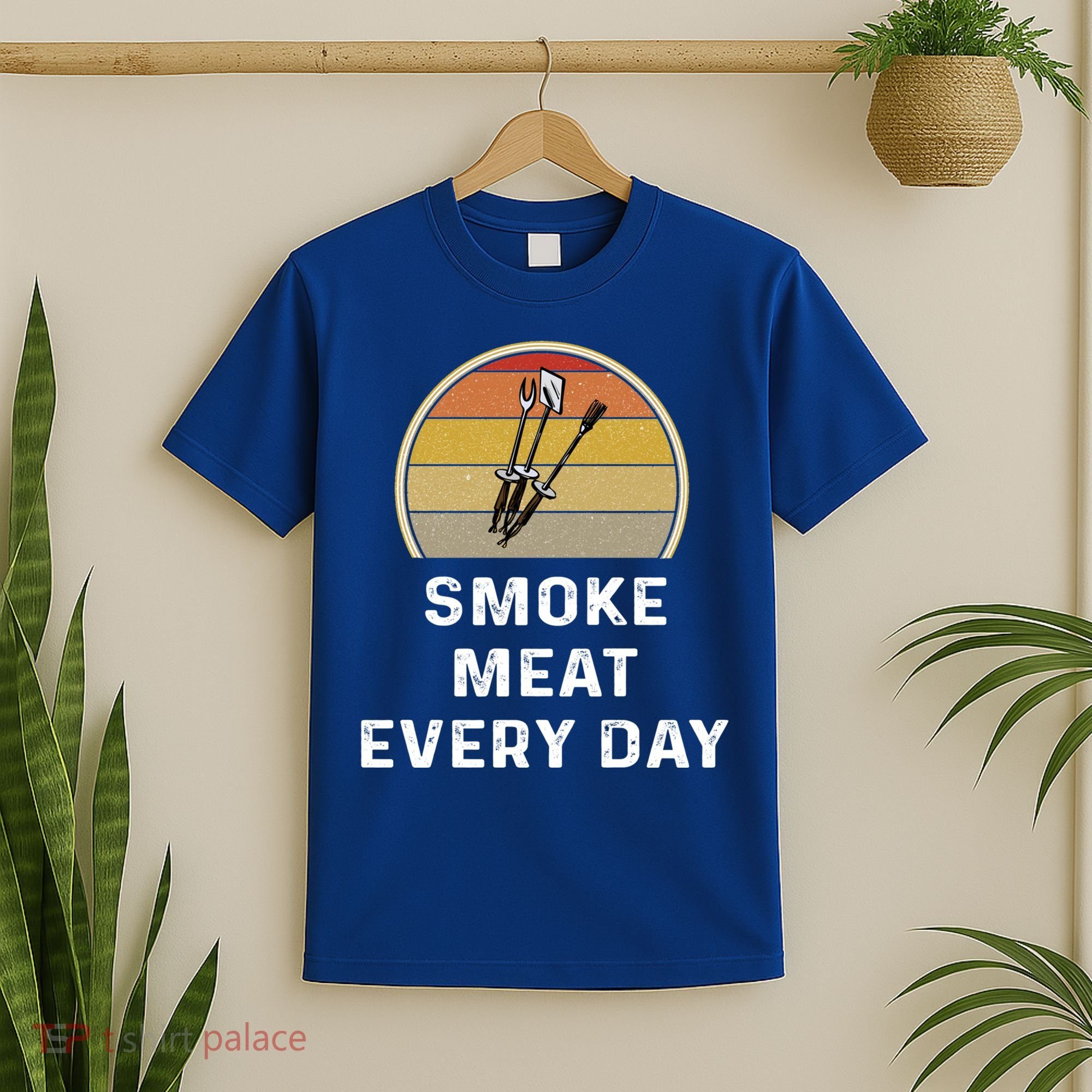Funny Smoke Meat Every Day Brisket Smoking Grilling Meaningful Gift Great Gift T-Shirt