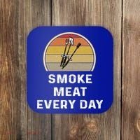 Funny Smoke Meat Every Day Brisket Smoking Grilling Meaningful Gift Great Gift Coaster thumb 0