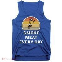 Funny Smoke Meat Every Day Brisket Smoking Grilling Meaningful Gift Great Gift Tank Top thumb 0