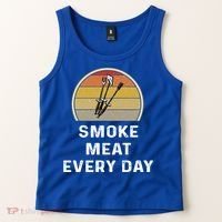 Funny Smoke Meat Every Day Brisket Smoking Grilling Meaningful Gift Great Gift Tank Top thumb 2