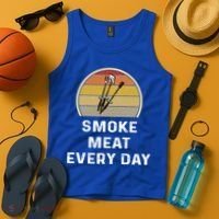 Funny Smoke Meat Every Day Brisket Smoking Grilling Meaningful Gift Great Gift Tank Top thumb 4