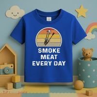 Funny Smoke Meat Every Day Brisket Smoking Grilling Meaningful Gift Great Gift Toddler T-Shirt thumb 3