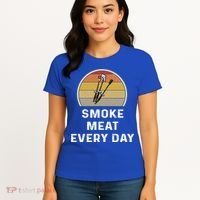 Funny Smoke Meat Every Day Brisket Smoking Grilling Meaningful Gift Great Gift Women's T-Shirt thumb 4