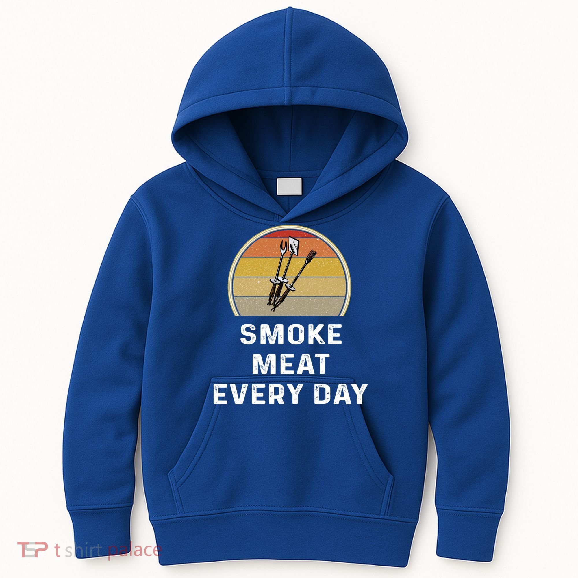 Funny Smoke Meat Every Day Brisket Smoking Grilling Meaningful Gift Great Gift Kids Hoodie