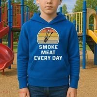 Funny Smoke Meat Every Day Brisket Smoking Grilling Meaningful Gift Great Gift Kids Hoodie thumb 2