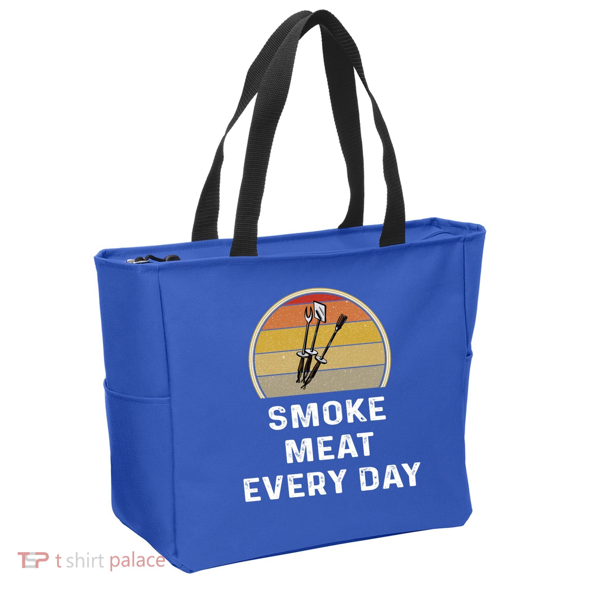 Funny Smoke Meat Every Day Brisket Smoking Grilling Meaningful Gift Great Gift Tote Bag