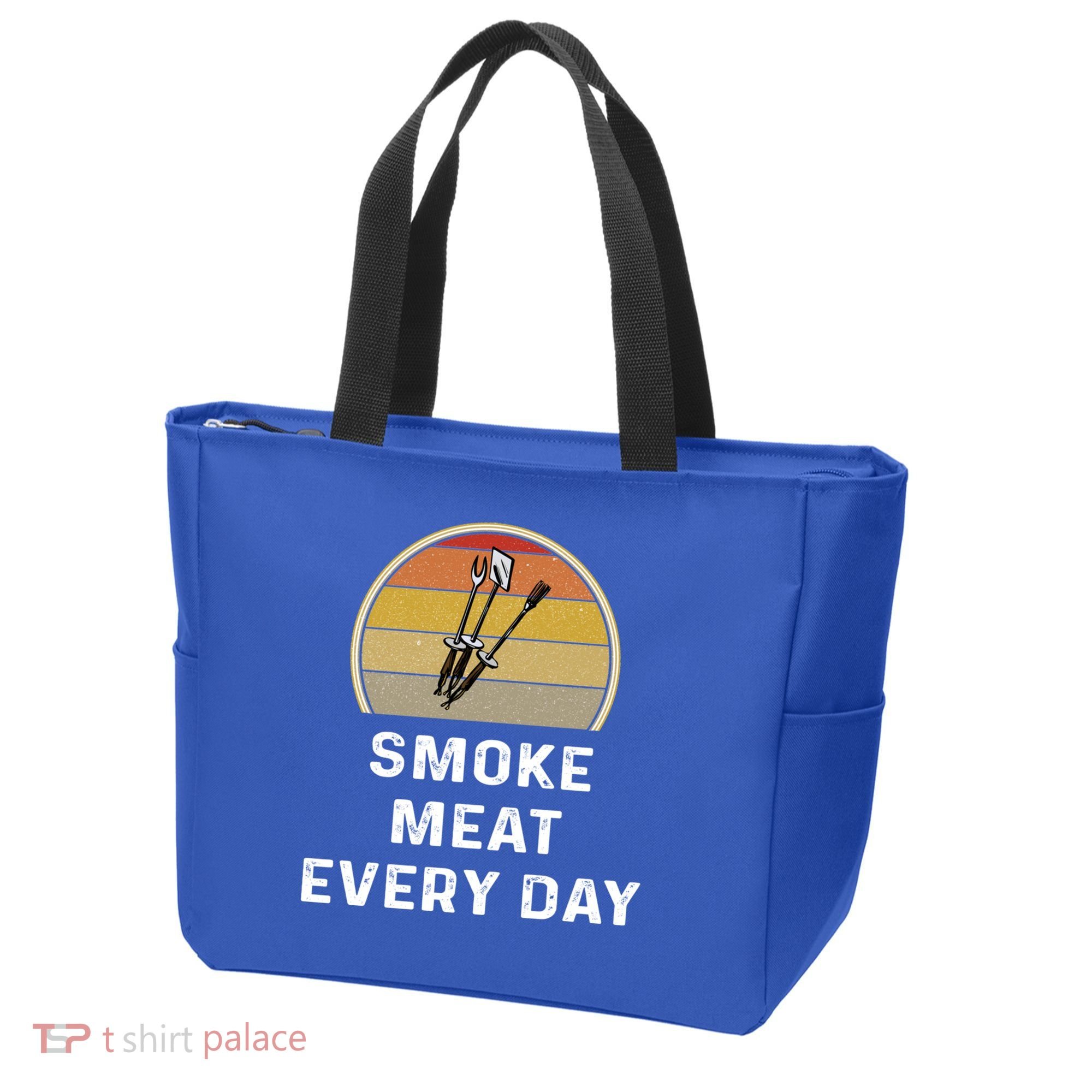 Funny Smoke Meat Every Day Brisket Smoking Grilling Meaningful Gift Great Gift Tote Bag