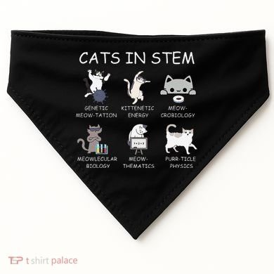 Funny Science Meme Cats In Stem Scientist Nerd Cat Lover USA-Made Doggie Bandana