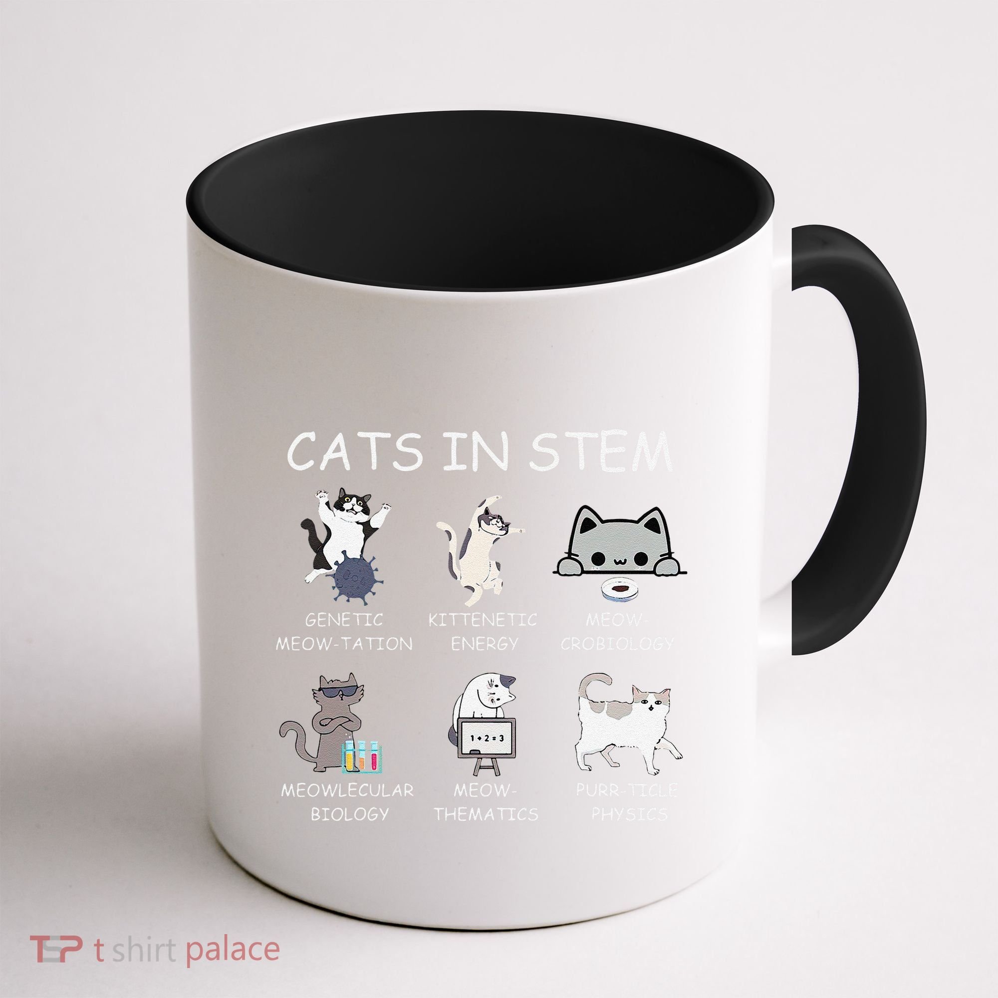 Funny Science Meme Cats In Stem Scientist Nerd Cat Lover Coffee Mug