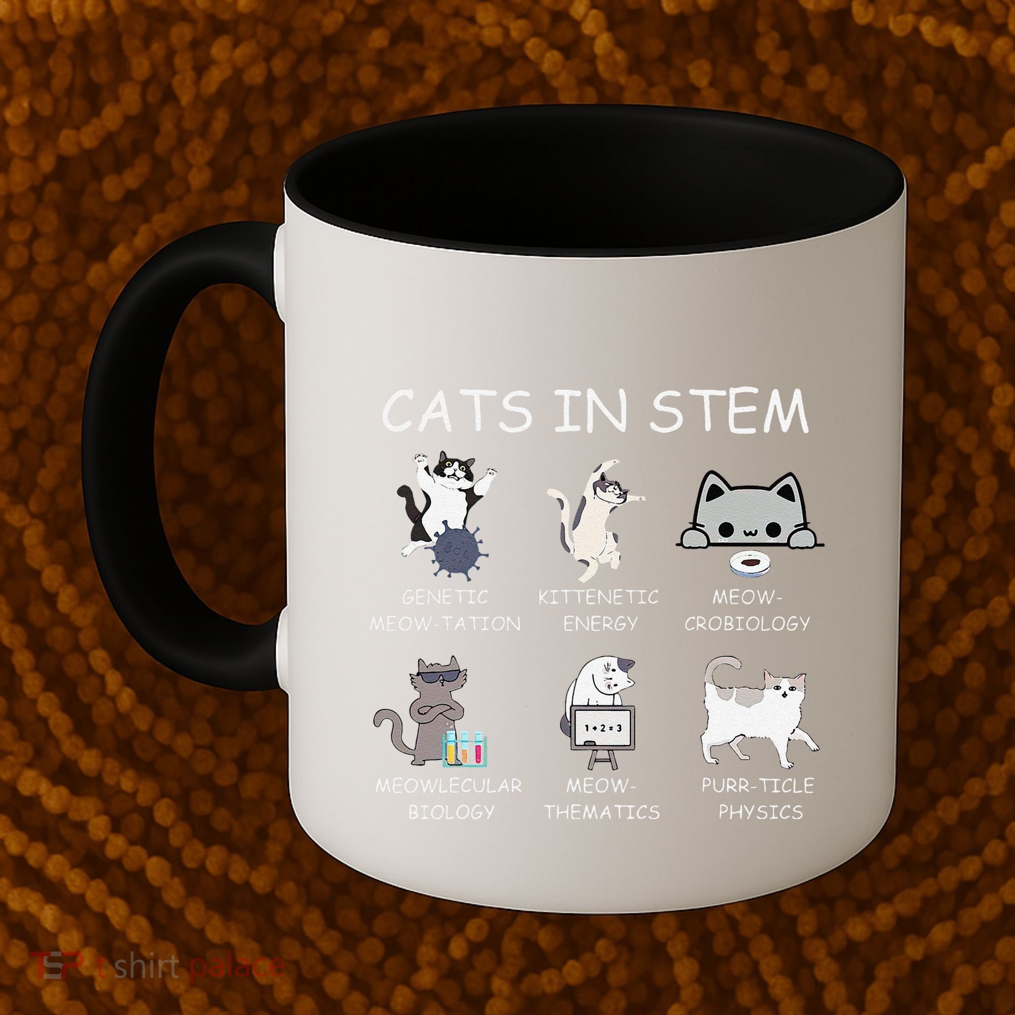 Funny Science Meme Cats In Stem Scientist Nerd Cat Lover Coffee Mug