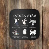 Funny Science Meme Cats In Stem Scientist Nerd Cat Lover Coaster thumb 0