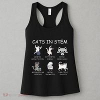 Funny Science Meme Cats In Stem Scientist Nerd Cat Lover Women's Tank Top thumb 3